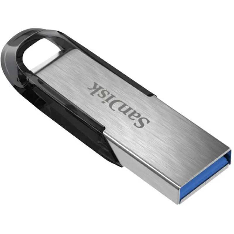 SanDisk Ultra Flair 128 GB USB Flash Drive, 3.2 Gen 1 (3.1 Gen 1), 150 MB/s, Capless, Black, Silver