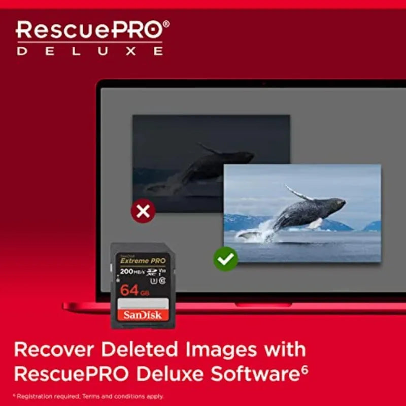 SanDisk Extreme PRO 64GB SDXC Memory Card 200MB/s, UHS-1, Class 10, U3, V30