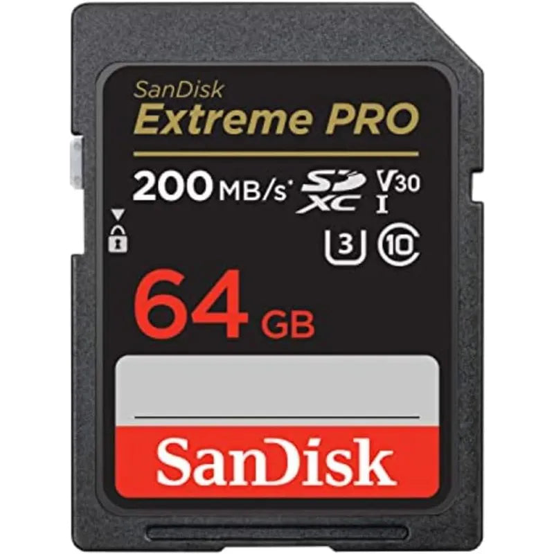 SanDisk Extreme PRO 64GB SDXC Memory Card 200MB/s, UHS-1, Class 10, U3, V30