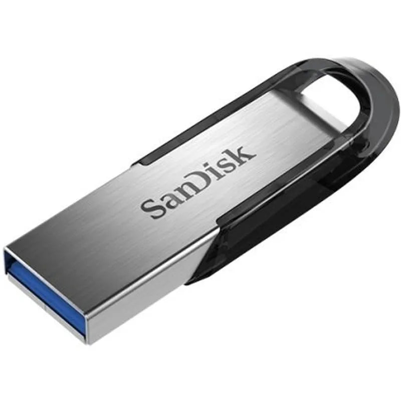 SanDisk Ultra Flair 128 GB USB Flash Drive, 3.2 Gen 1 (3.1 Gen 1), 150 MB/s, Capless, Black, Silver